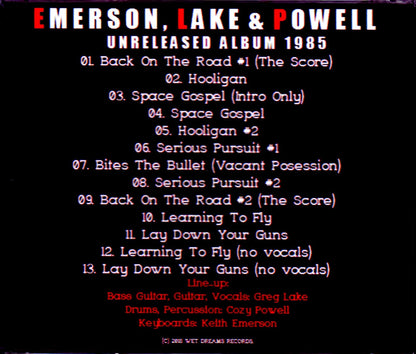 EL & P Emerson,Lake & Powell/Unreleased Studio Recording Tracks 1985