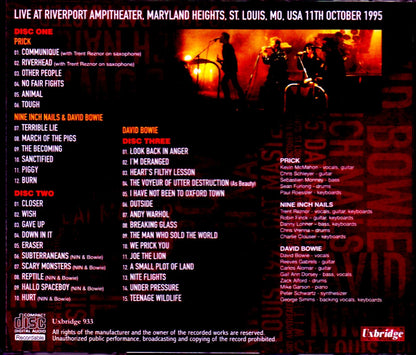 David Bowie,Nine inch Nails/MO,USA 1995 Dat Master