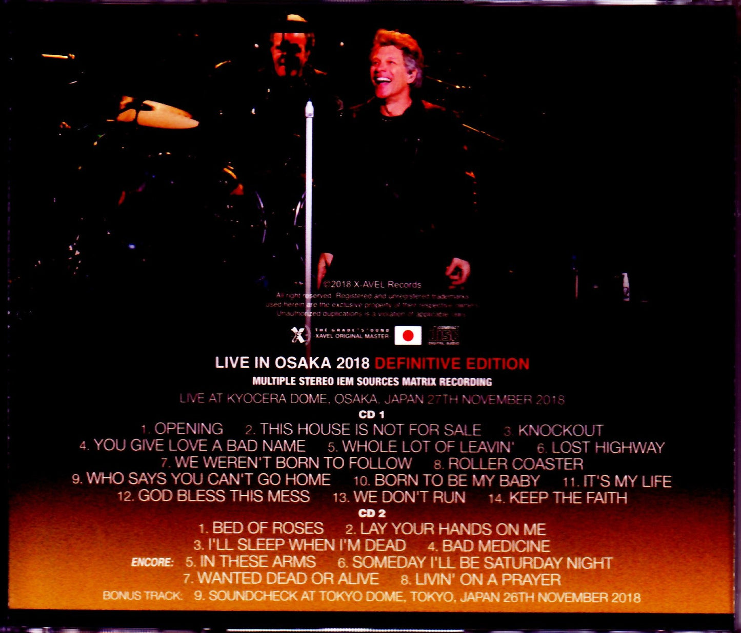 Bon Jovi/Osaka,Japan 2018 & SC IEM Matrix Ver.