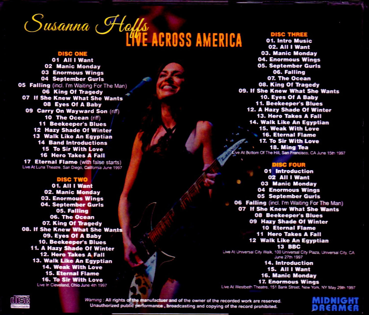Susanna Hoffs/USA Tour Collection 1997