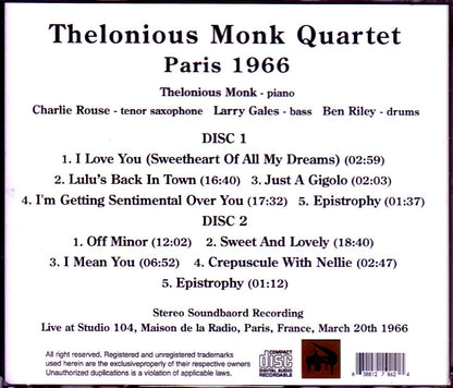 Thelonious Monk Quartet/France 1966