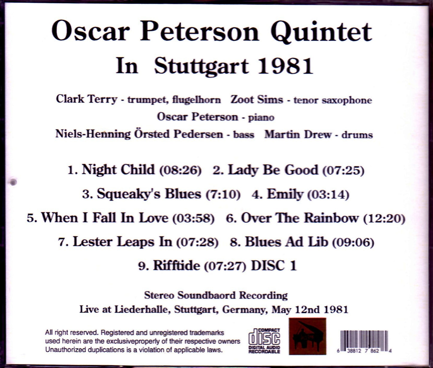 Oscar Peterson Quintet/Germany 1981