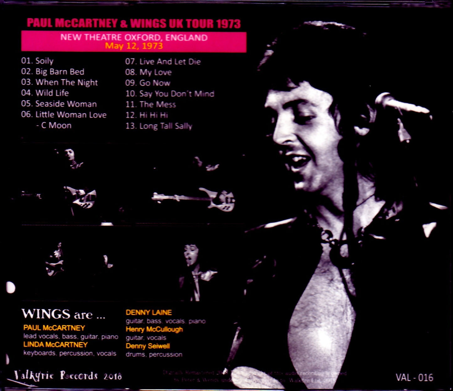 Paul McCartney,Wings/Oxford,UK 1973