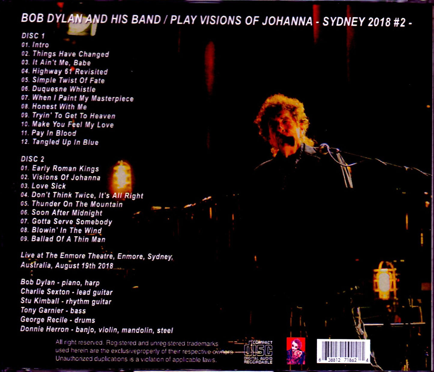 Bob Dylan/Australia 2018