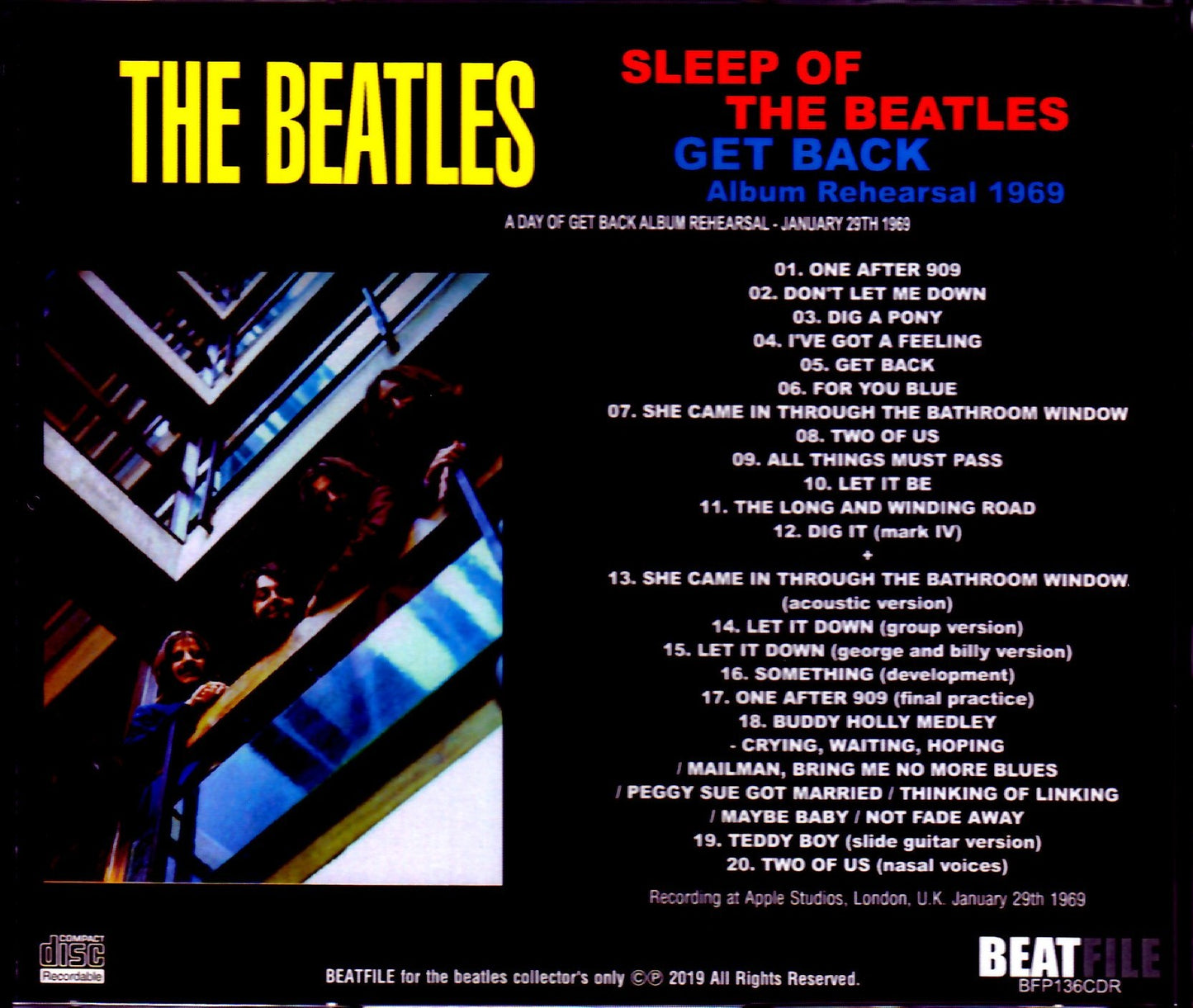 Beatles/London,UK 1969 Album Rehearsal