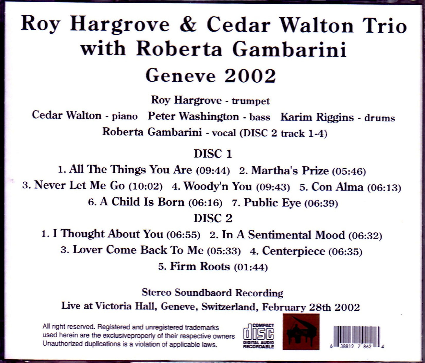 Roy Hargrove,Cedar Walton Trio/Switzerland 2002