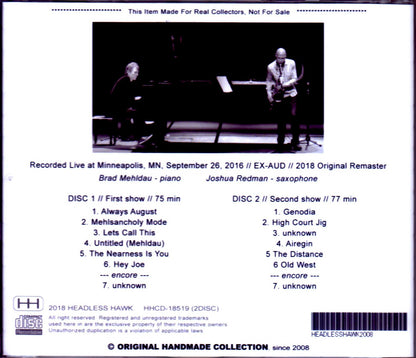 Brad Mehldau,Joshua Redman/MN,2016