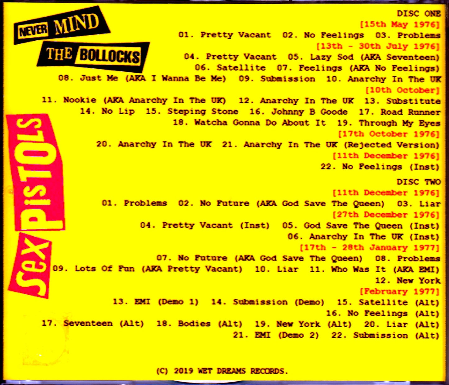 Sex Pistols/Complete Sessions Outtakes & Demos 1976-1977