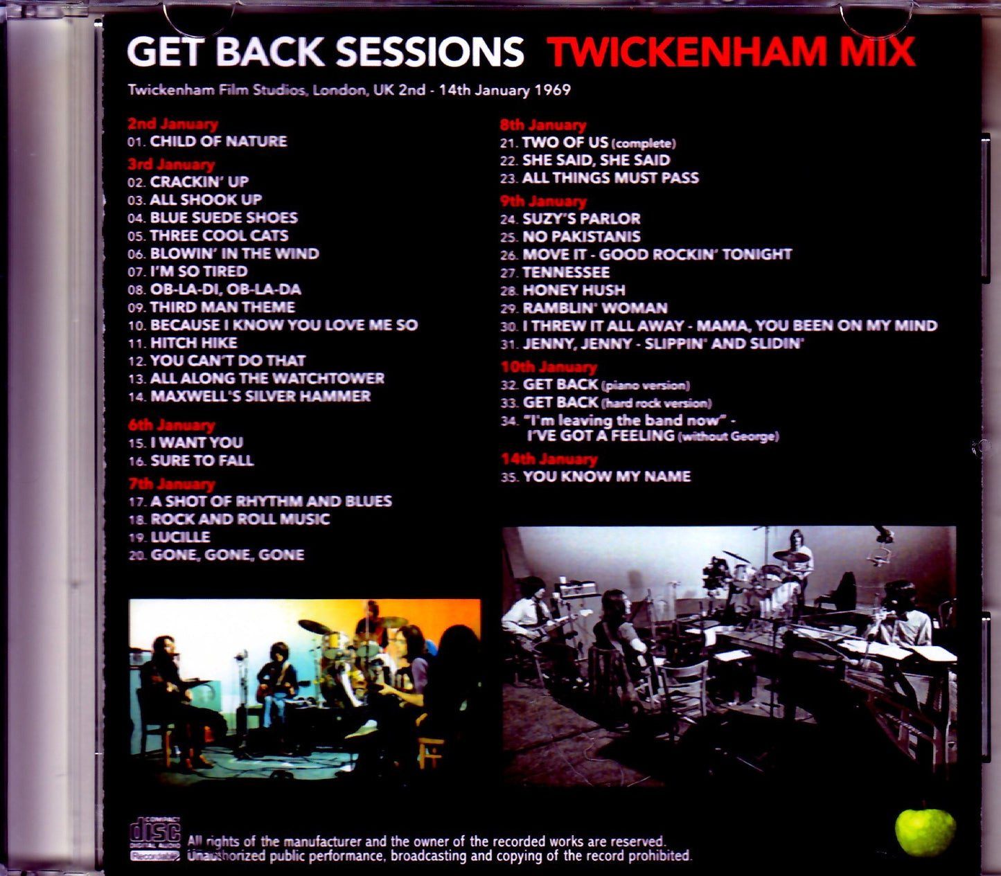 Beatles/Twickenham Film Studios, London, UK 2nd-14th January 1969