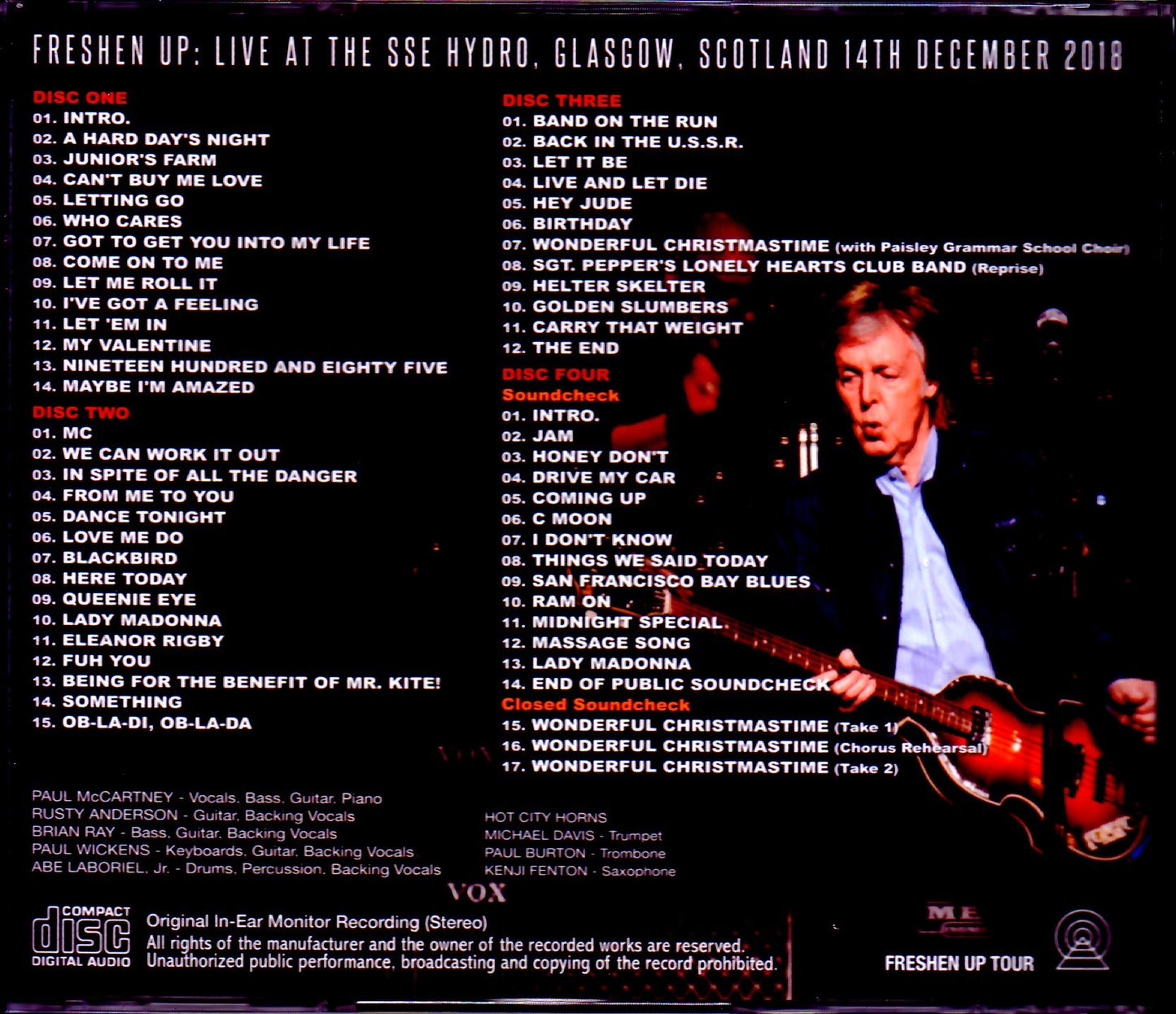 Paul McCartney/Scotland,UK 2018 & SC IEM Recording Ver.