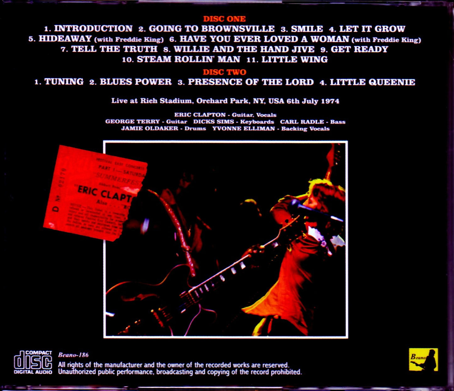 Eric Clapton/NY,USA 1974 Upgrade