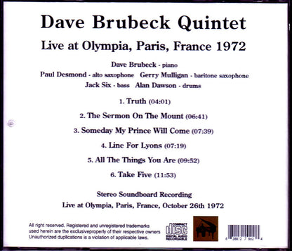 Dave Brubeck Quintet/France 1972