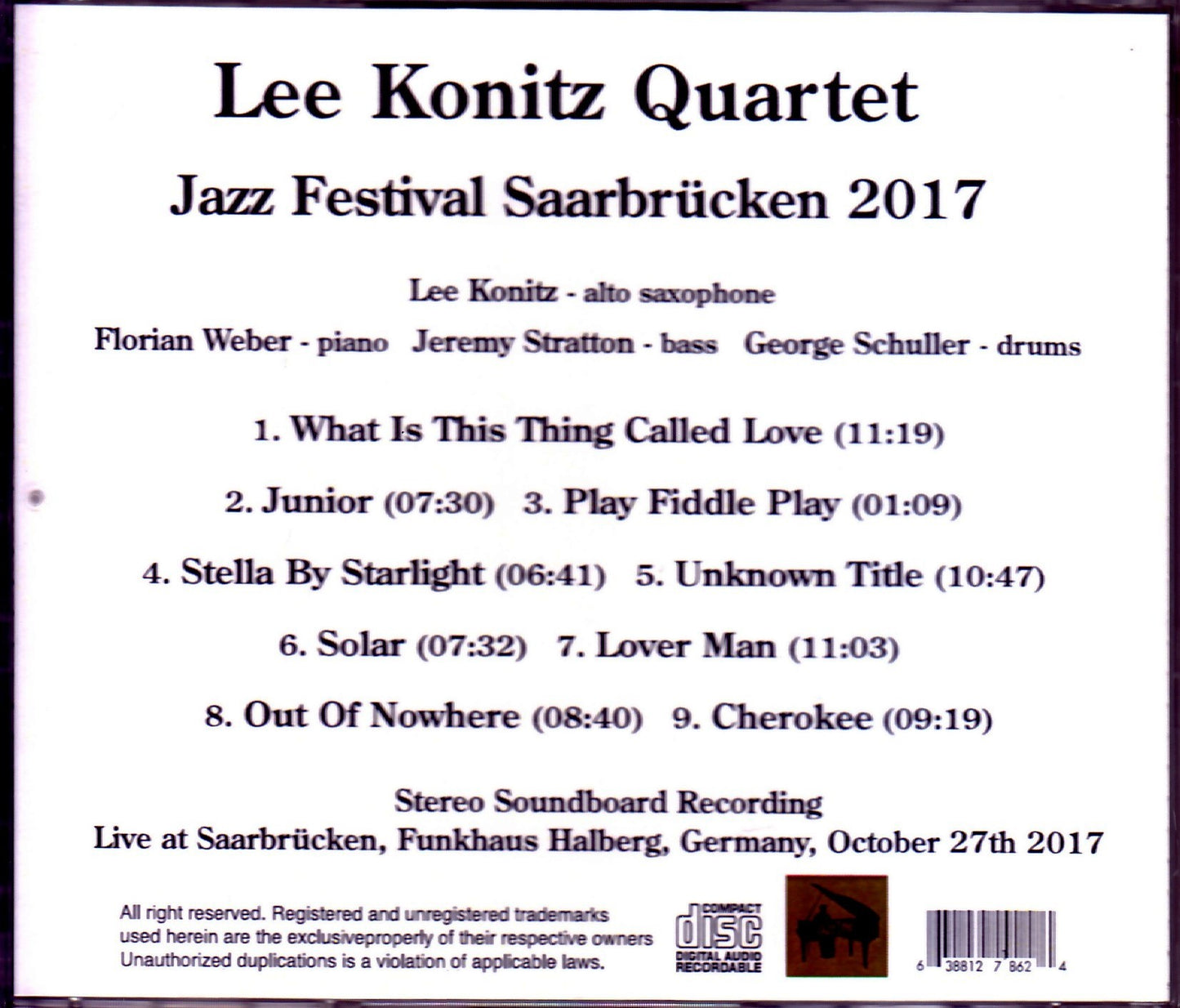 Lee Konitz/Germany 2017