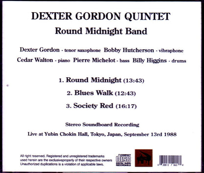 Dexter Gordon Quintet/Tokyo,Japan 1988