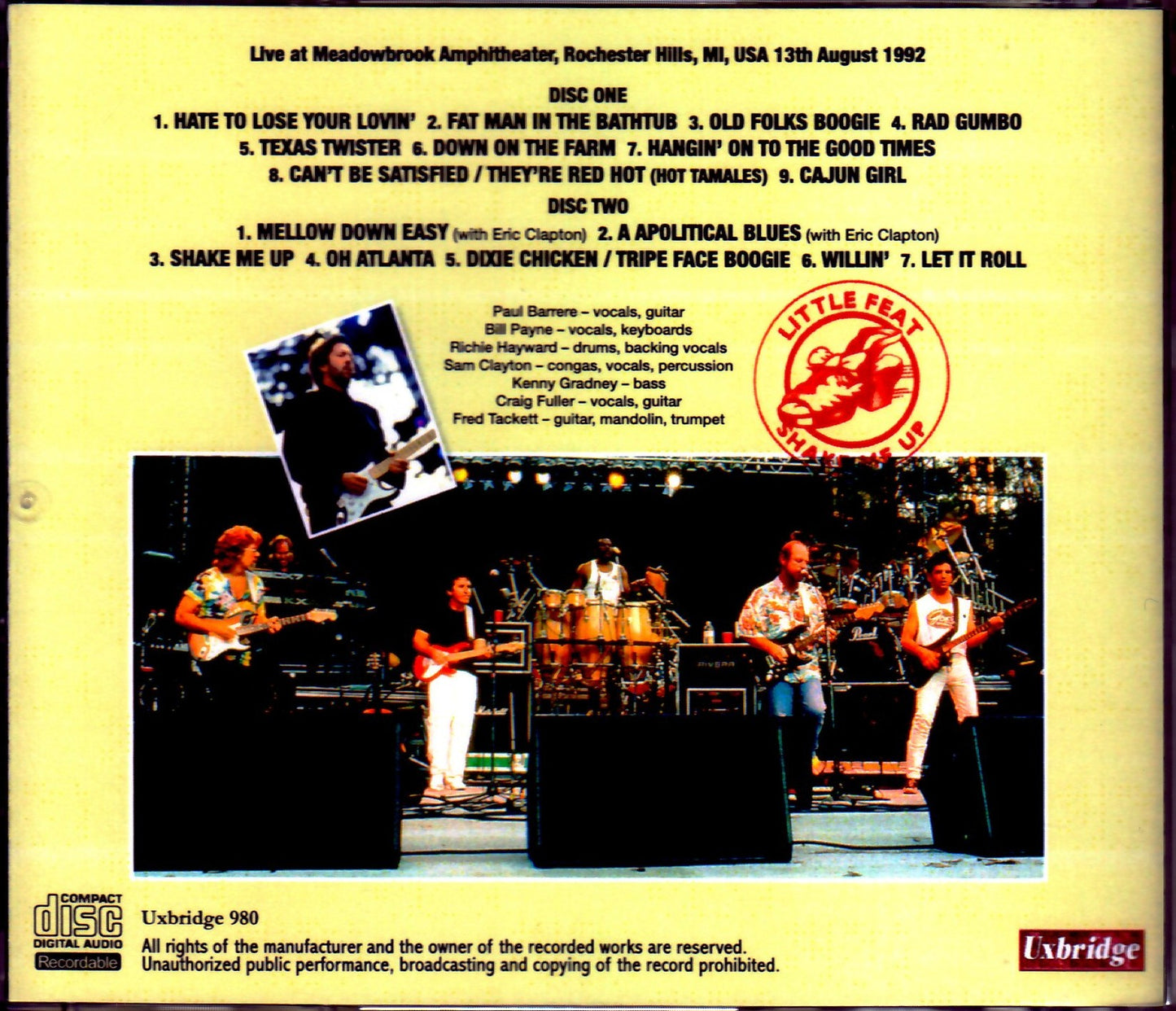Little Feat,Eric Clapton/MI,USA 1992