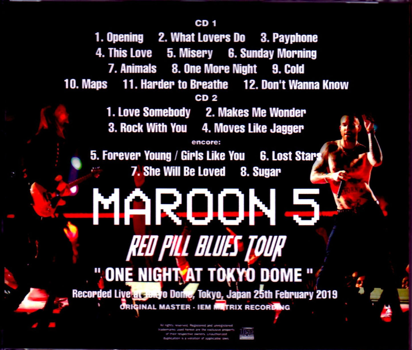 Maroon 5/Tokyo,Japan 2019 IEM Matrix Ver.