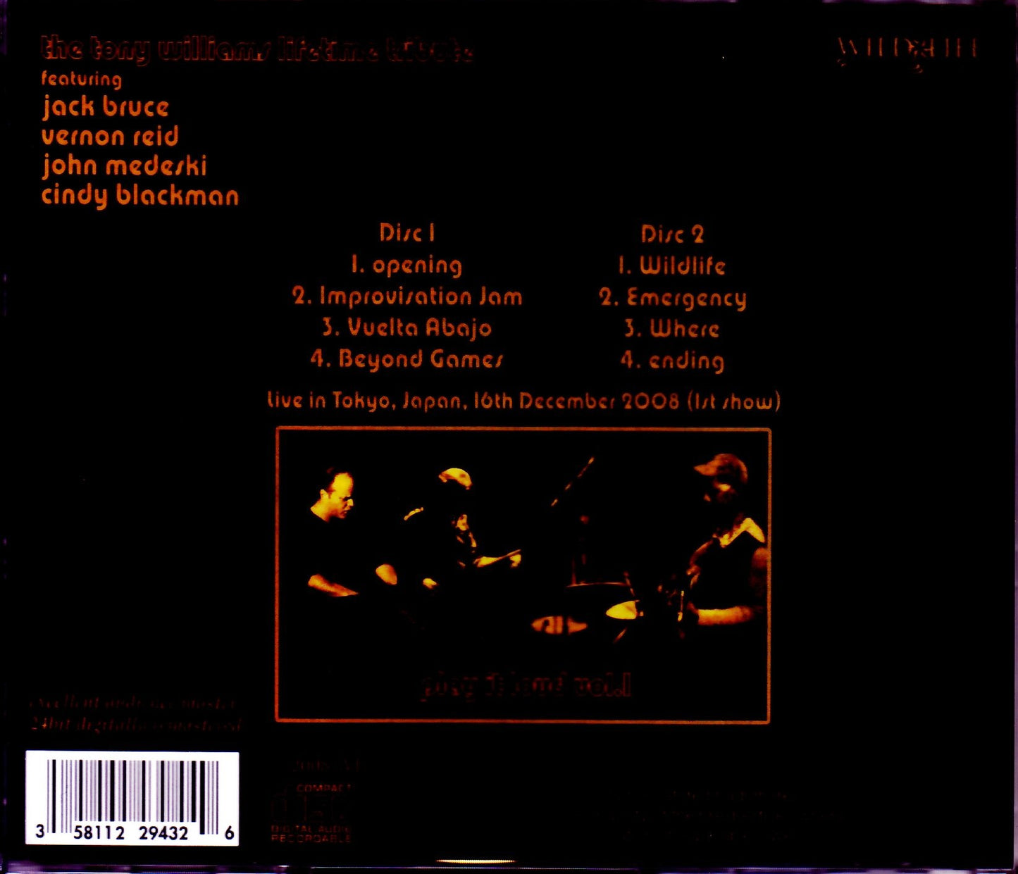 Jack Bruce,Vernon Reid,John Medeski,Cindy Blackman/Tokyo,Japan 12.16.2008 Vol.1