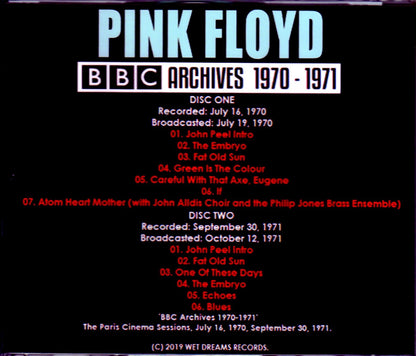 Pink Floyd/London,UK BBC Archives 1970-1971