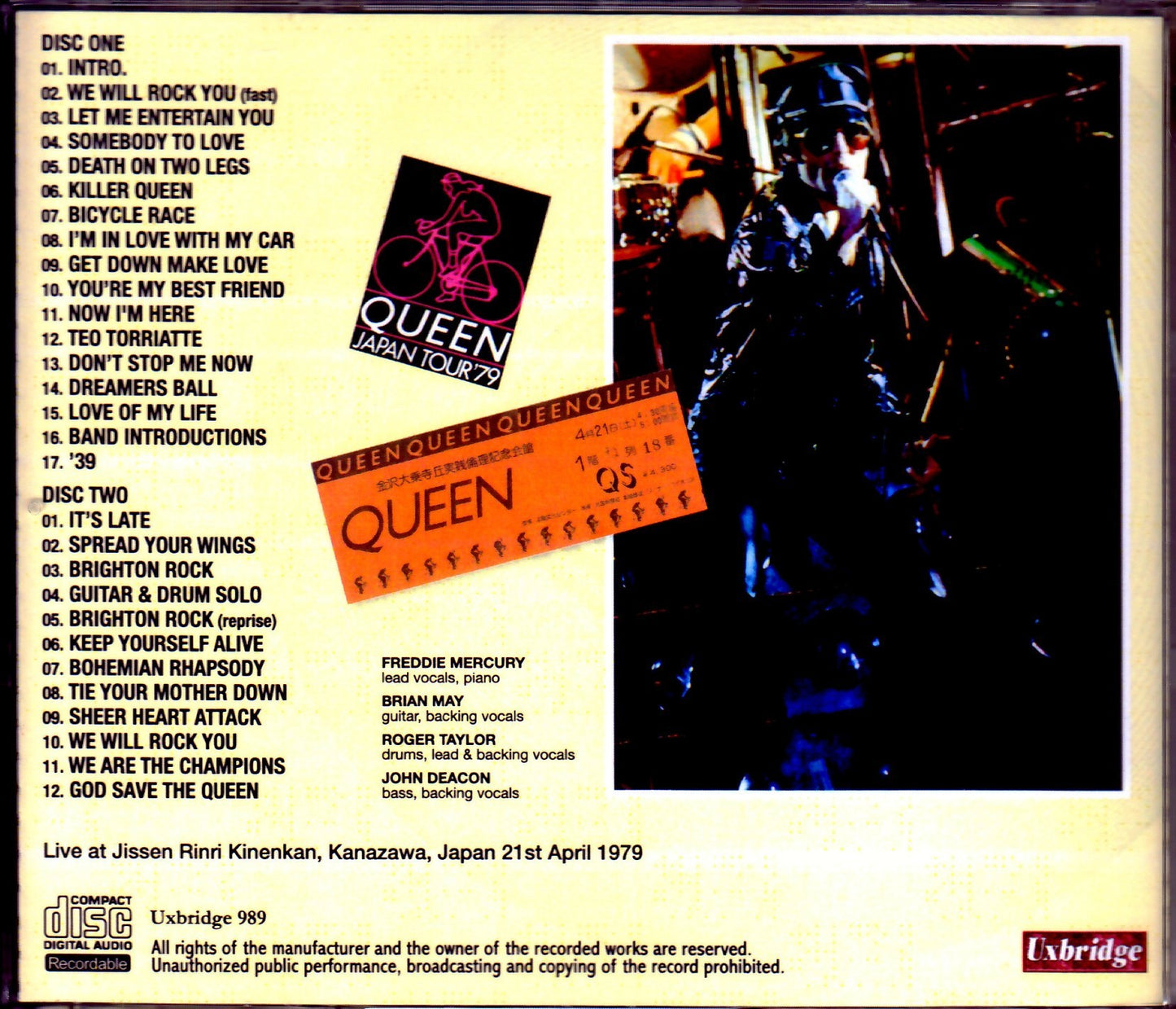Queen/Ishikawa,Japan 1979