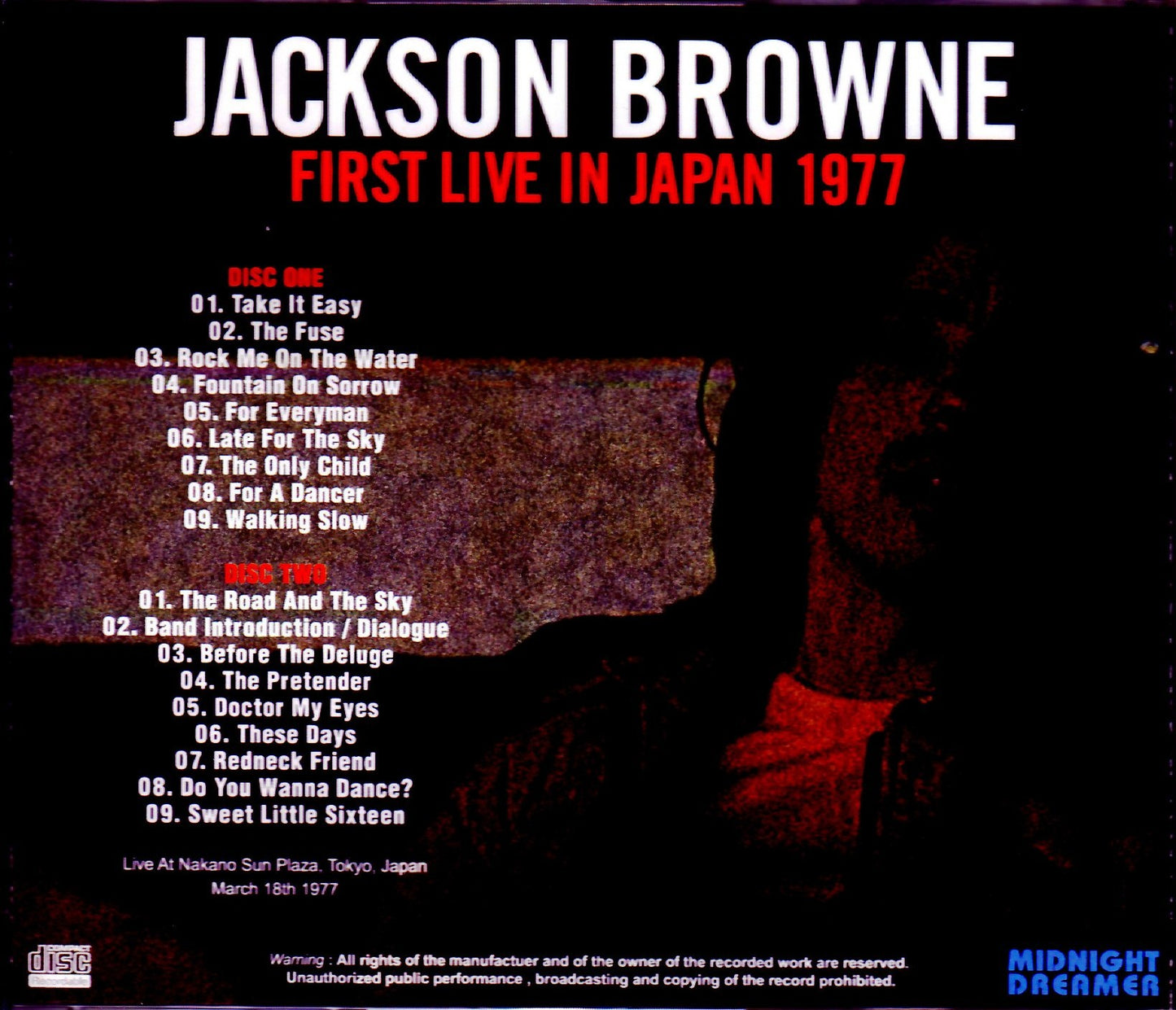 Jackson Browne/Tokyo,Japan 1977