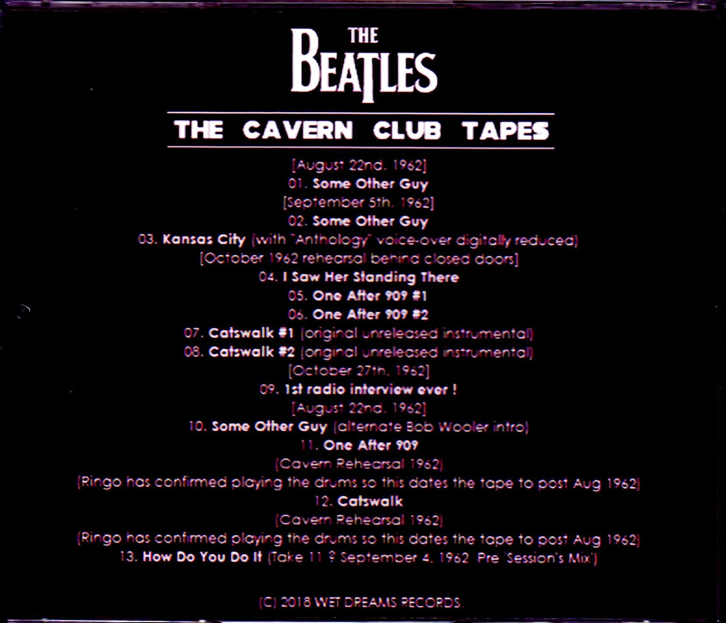 Beatles/Cavern Club Tapes 1962 Compilation