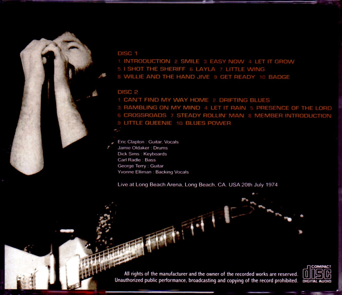 Eric Clapton/CA,USA 1974 Complete