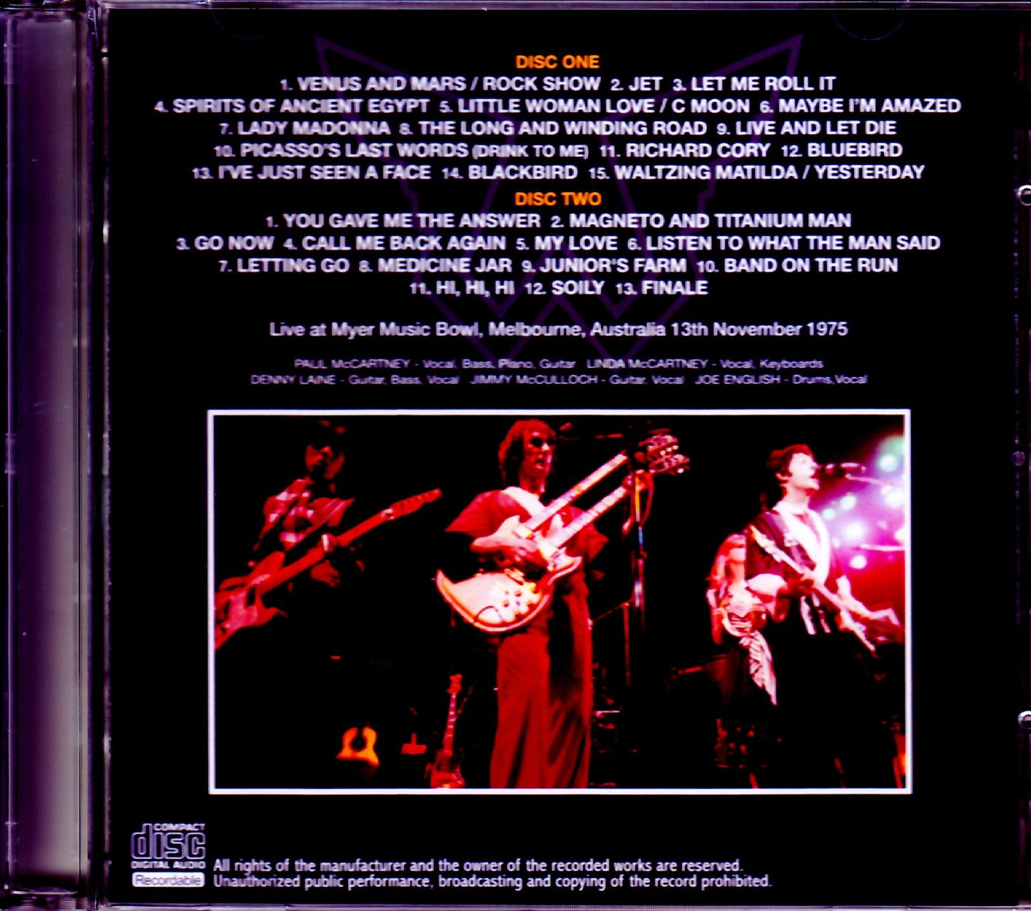Paul McCartney,Wings/Australia 1975 Audience Recording