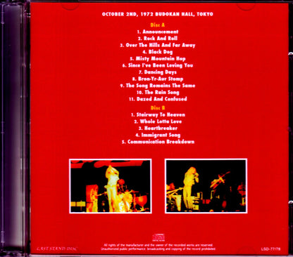 Led Zeppelin/Tokyo,Japan 10.2.1972