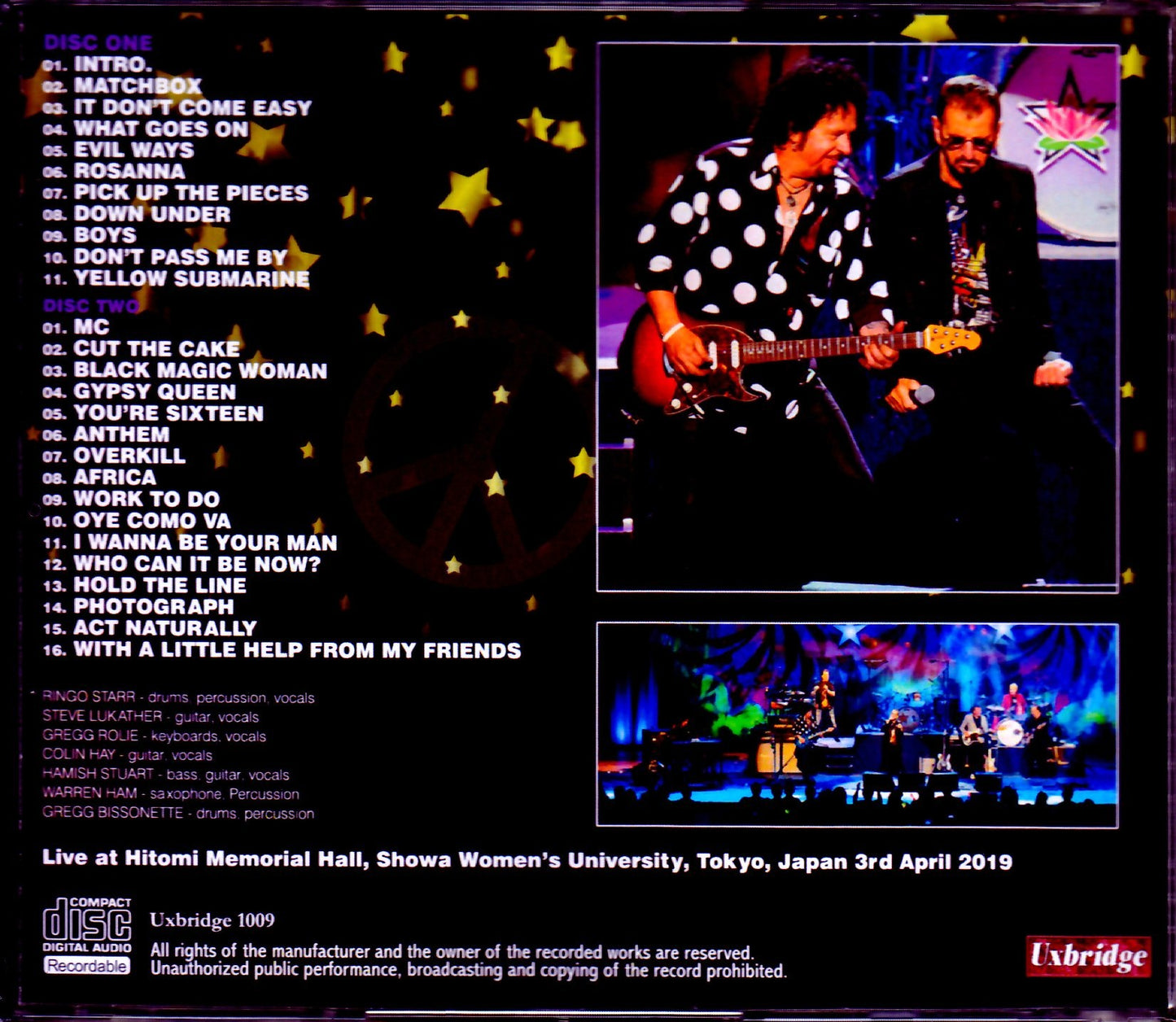 Ringo Starr and His All Starr Band/Tokyo,Japan 4.3.2019