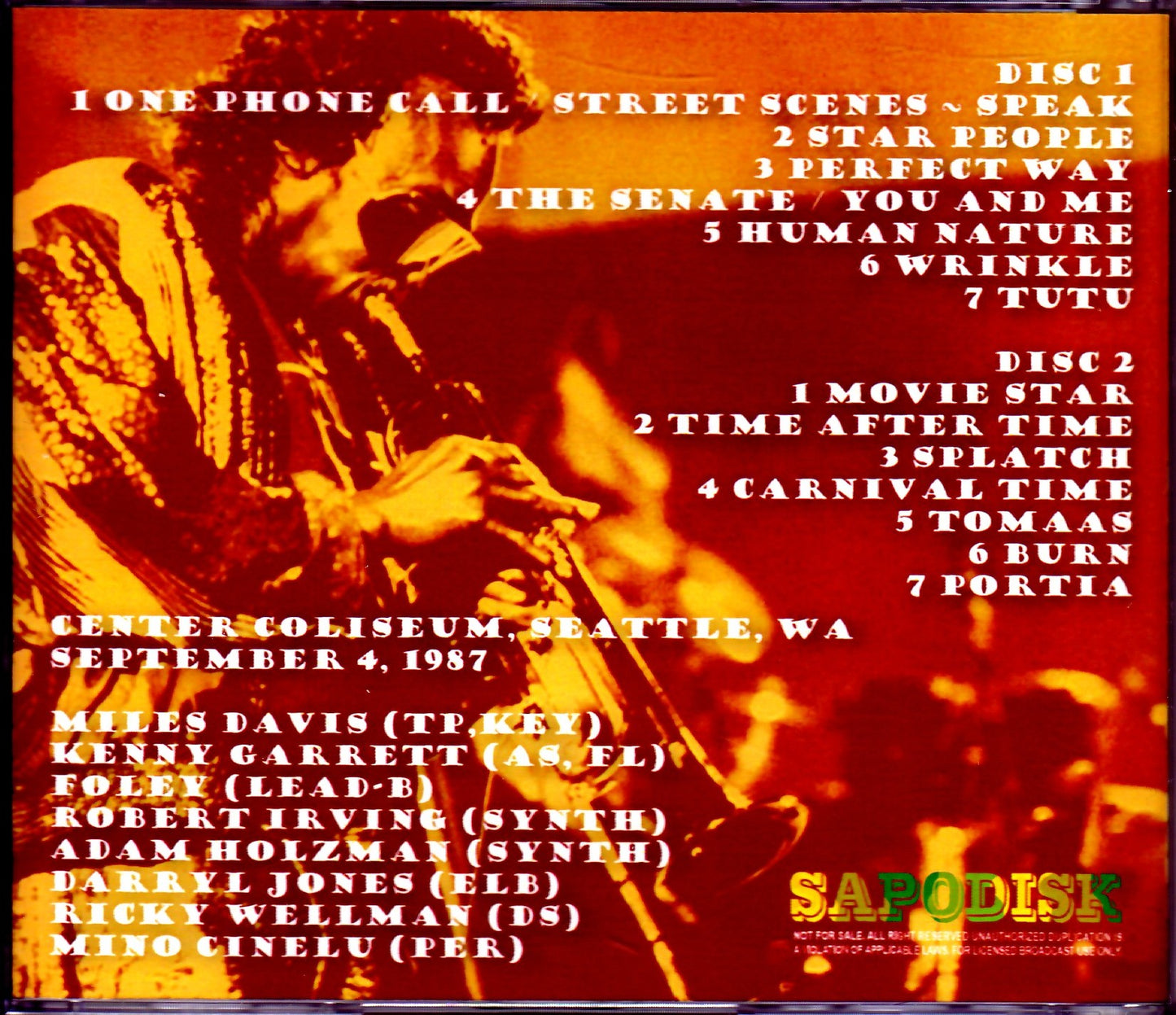 Miles Davis/WA,USA 1987