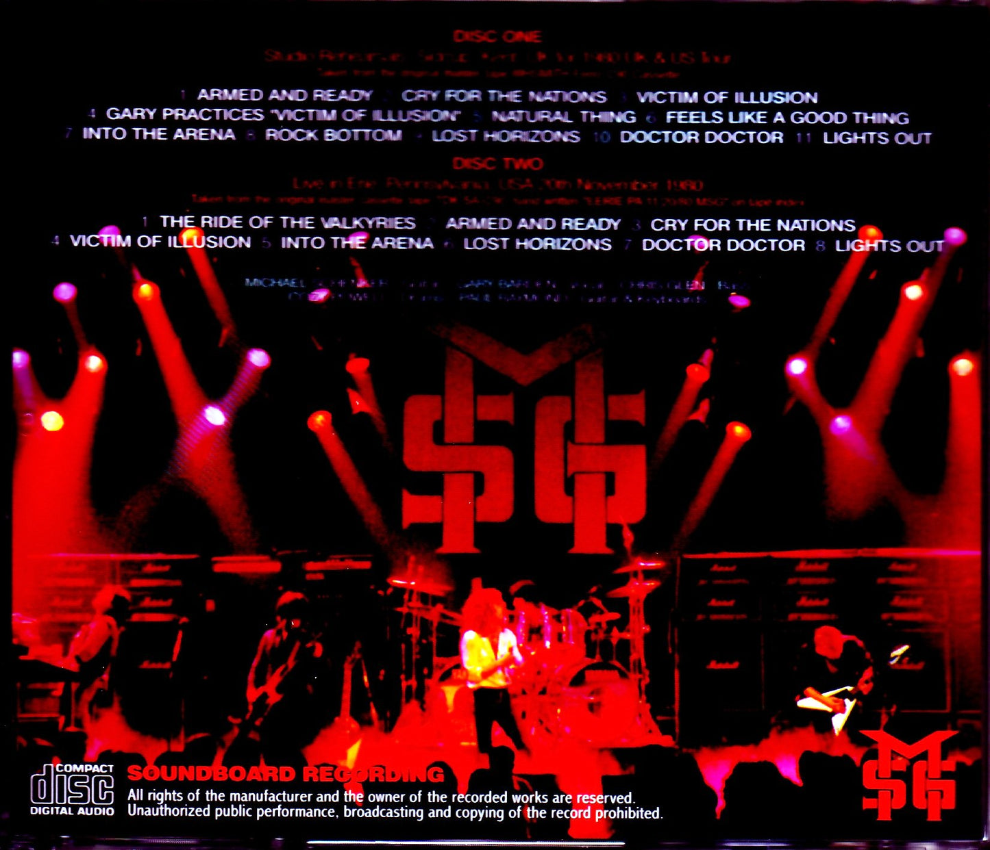Michael Schenker Group/UK for US Tour 1980