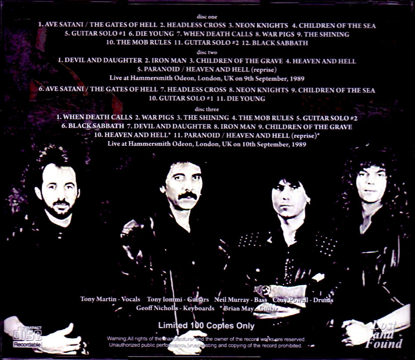Black Sabbath/London,UK 1989 2 Days Complete