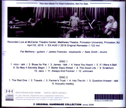 Pat Metheny Side Eye/NJ,USA 2019