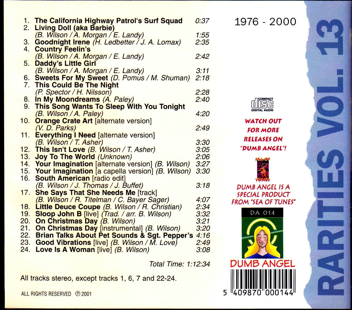 Brian Wilson/Rarities 1976-2000