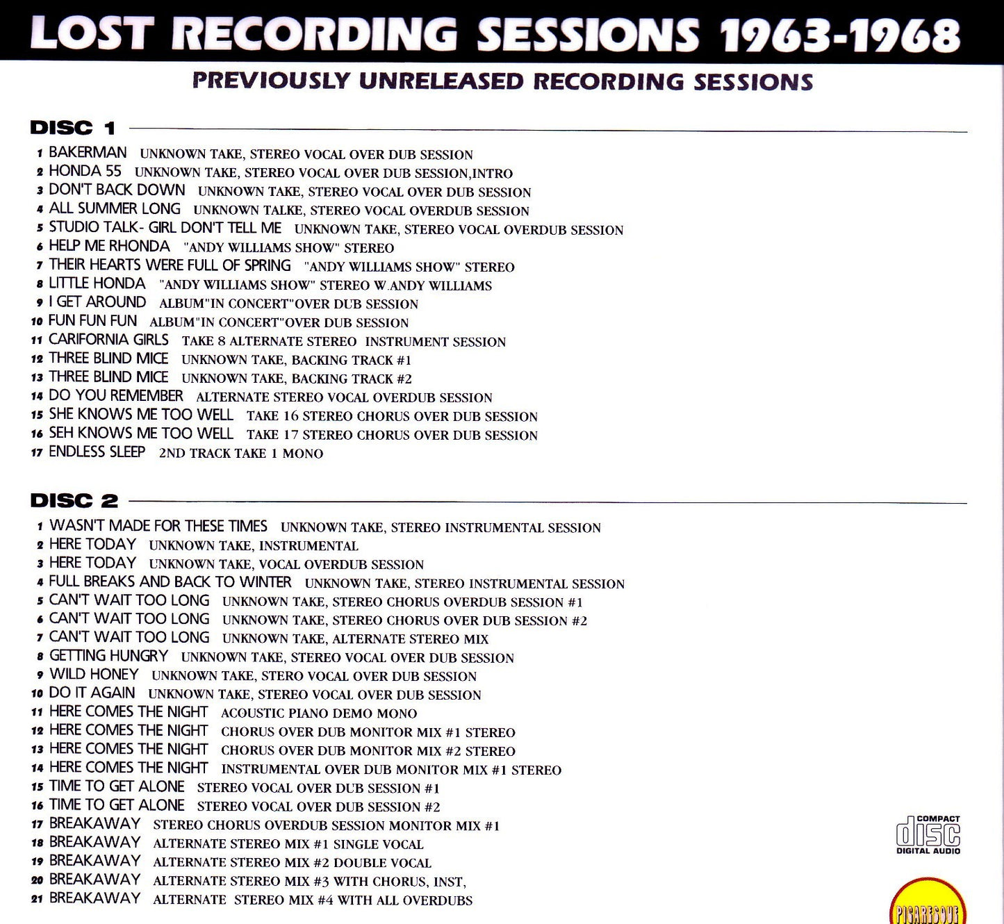 Beach Boys/Lost Recording Sessions 1963-1968