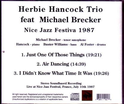 Herbie Hancock Trio, Michael Brecker/France 7.11.1987