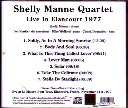 Shelly Manne Quartet,Lee Konitz/France 1977
