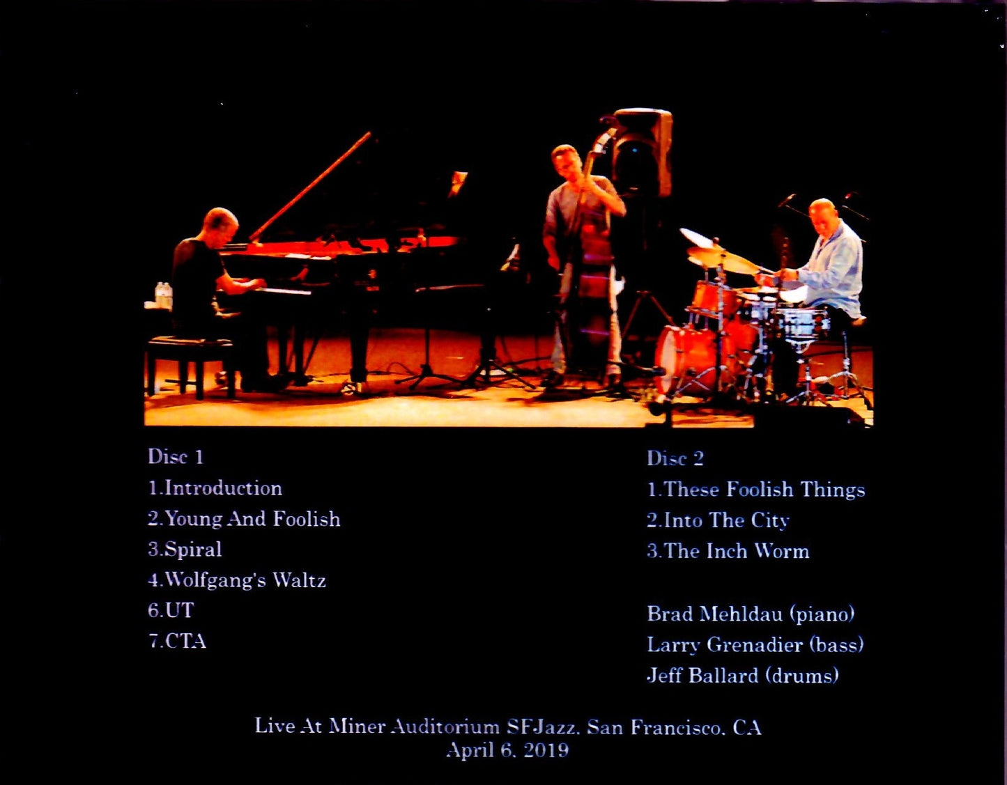 Brad Mehldau Trio/CA,USA 2019