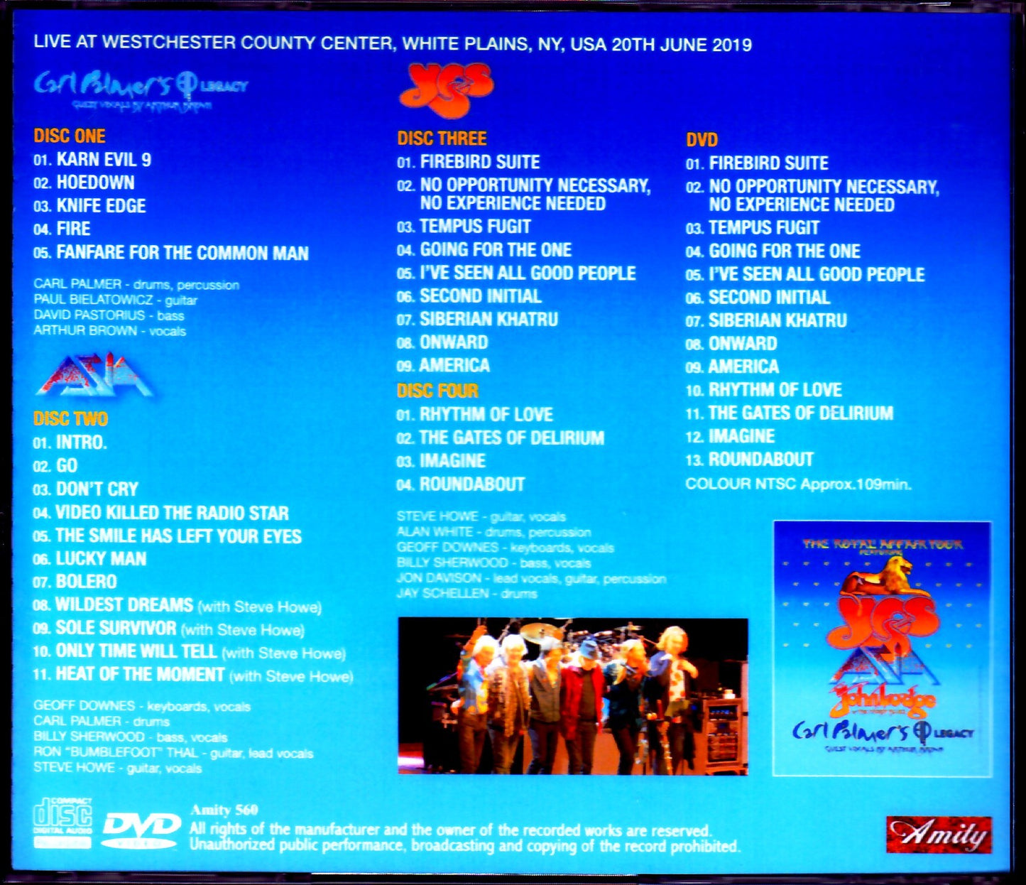 Yes,Asia,Carl Palmer's ELP Legacy/NY,USA 2019 S & V