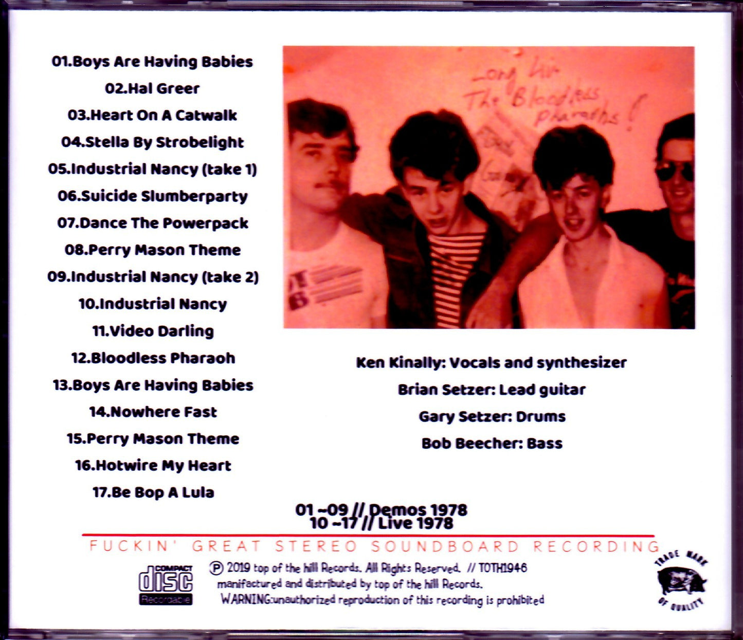 Brian Setzer and the Bloodless Pharaohs/Unreleased Demos & Live 1978