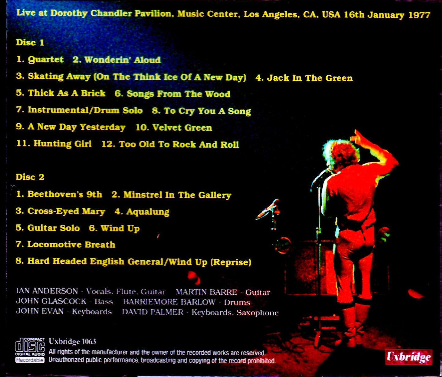 Jethro Tull/CA,USA 1977 1st Gen