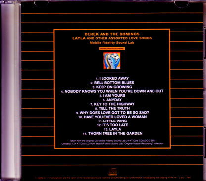 Derek and the Dominos/Layla and other Assorted Love Songs Original US Mobile Fidelity Sound