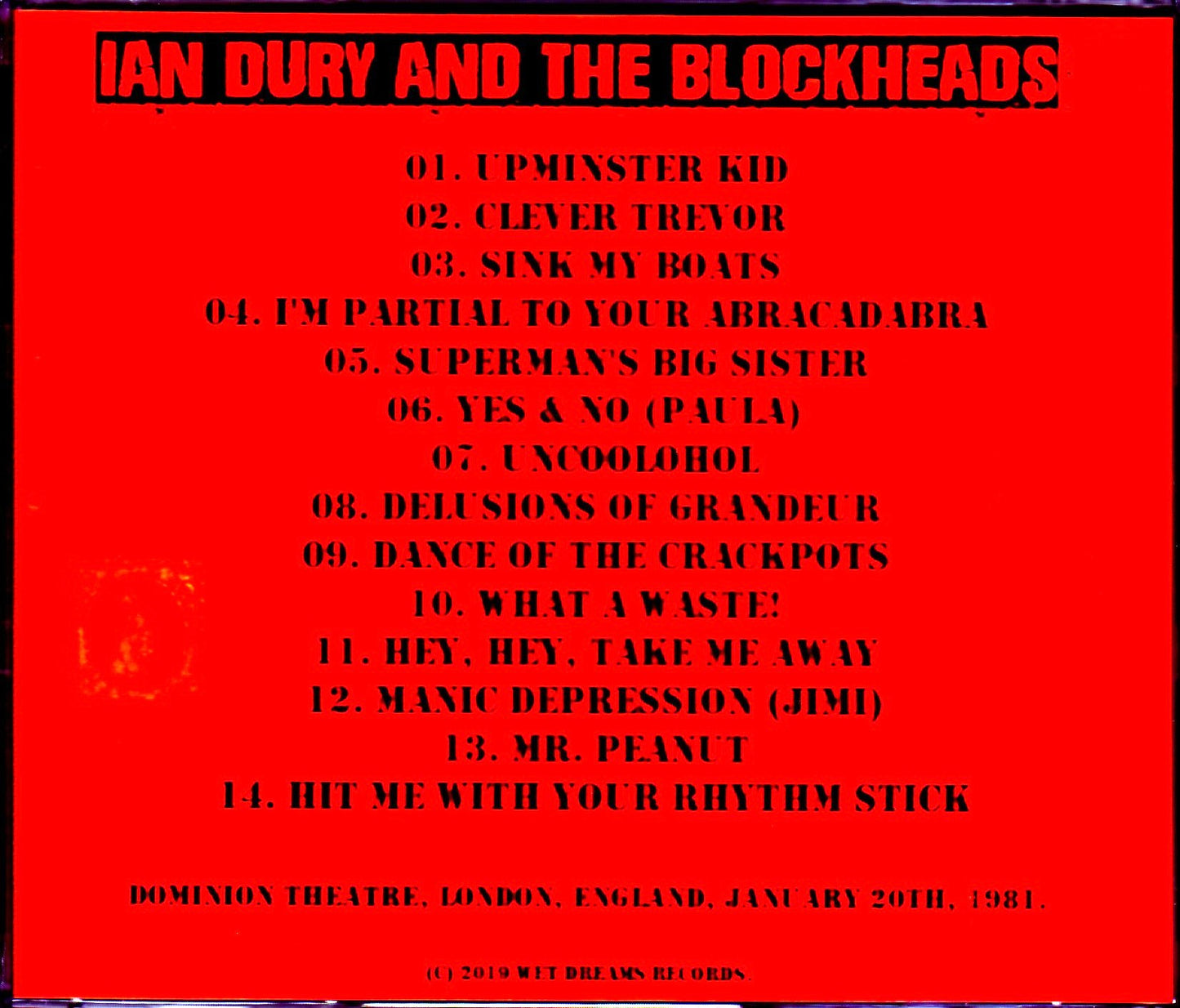 Ian Dury and the Blockheads/London,UK 1981