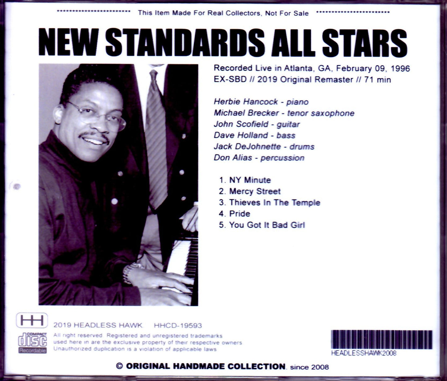 New Standards All Stars Herbie Hancock,Michael Brecker,John Scofield,Dave Holland,Jack Dejohnette,Don Alias/GA,USA 1996