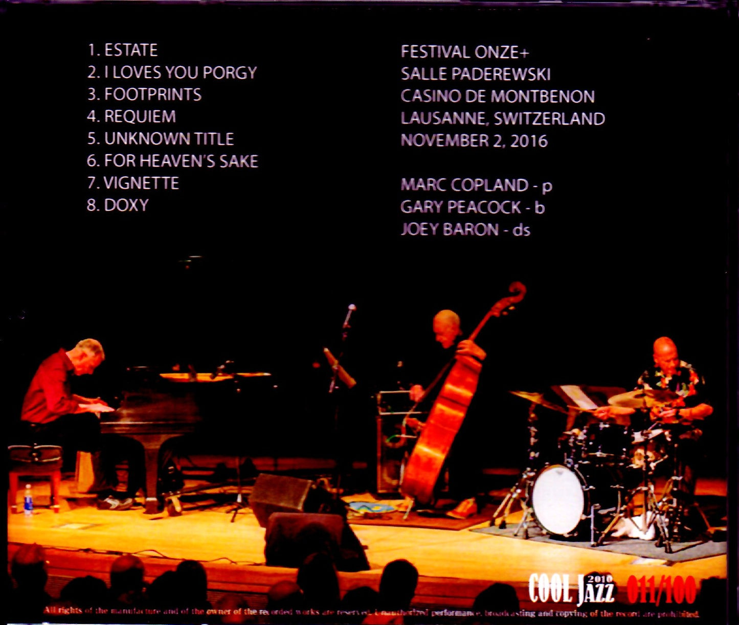 Gary Peacock Trio/Switzerland 2016