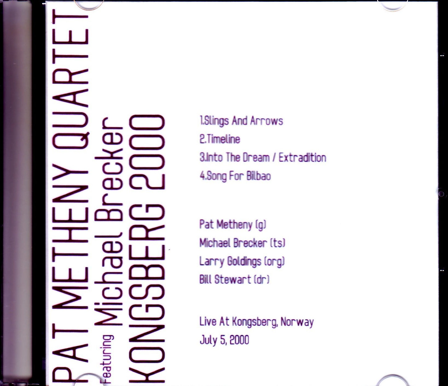 Pat Metheny Quartet, Michael Brecker/Norway 2000