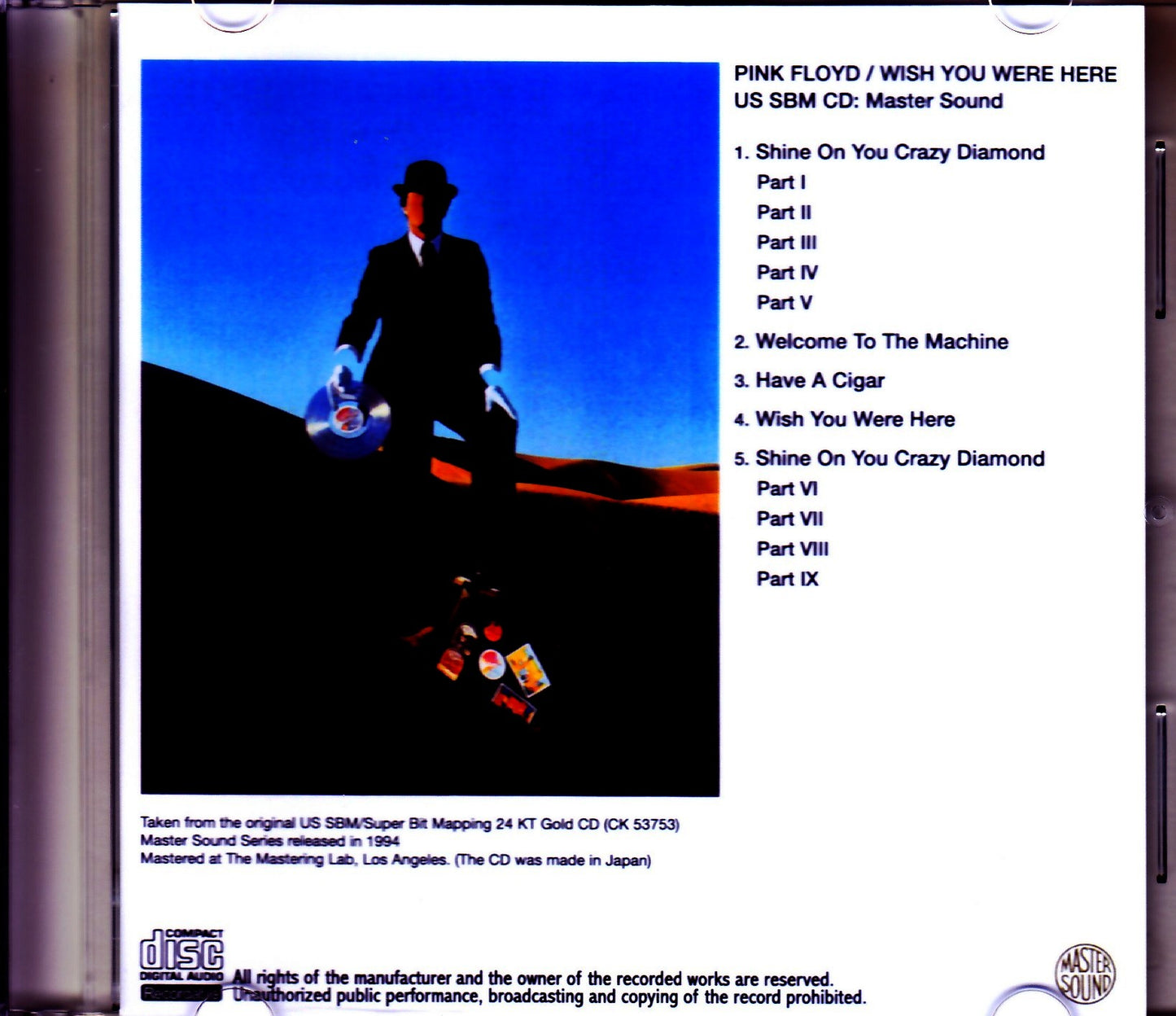 Pink Floyd/Wish you were Here US SBM CD Master Sound