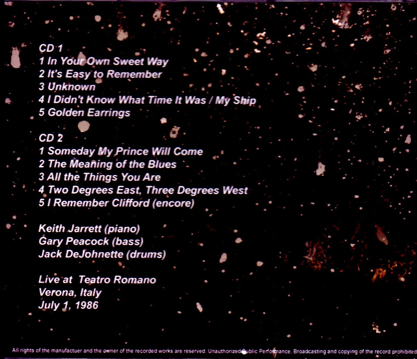 Keith Jarrett Trio/Italy 1986