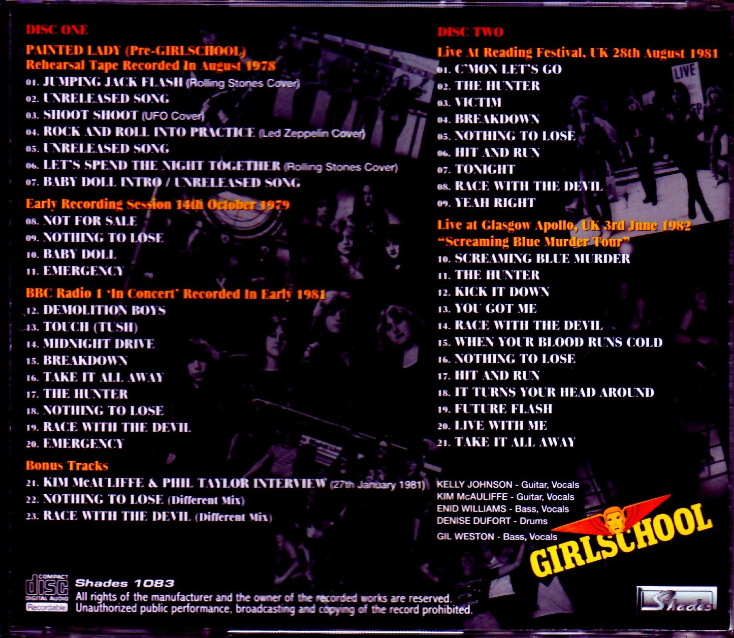 Girlschool/Live & Studio 1978-1982