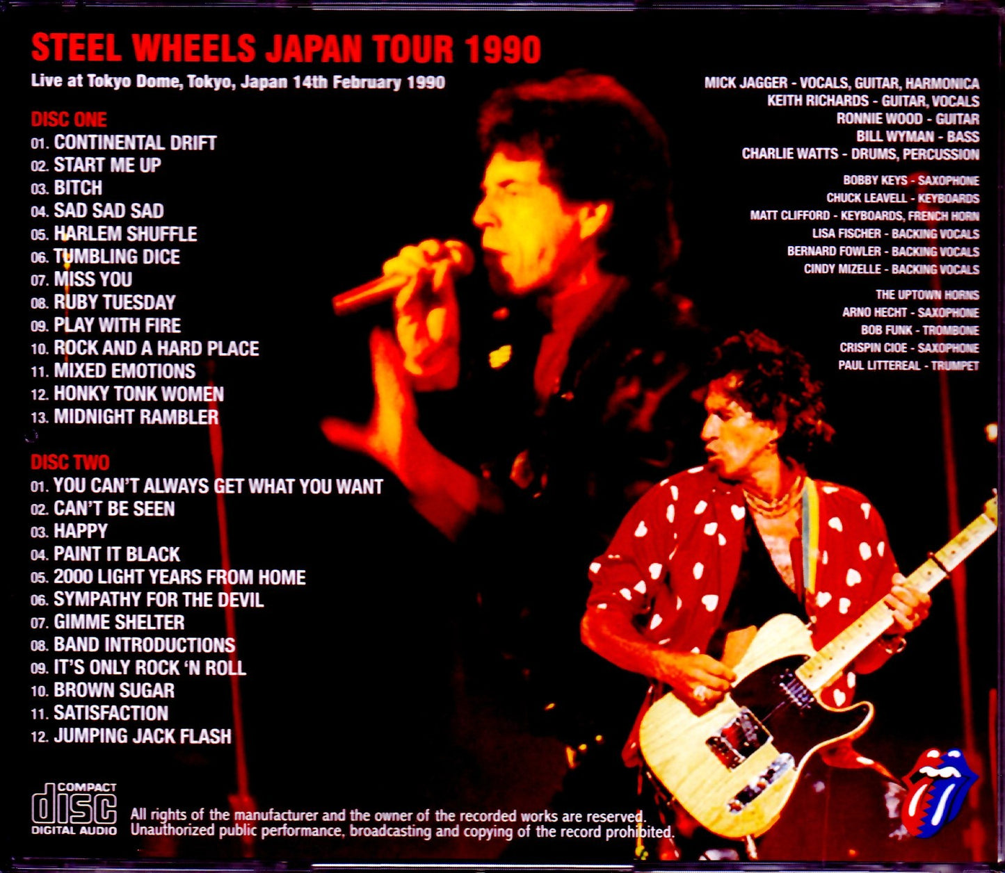 Rolling Stones/Tokyo,Japan 2.14.1990 Uncirculated Master